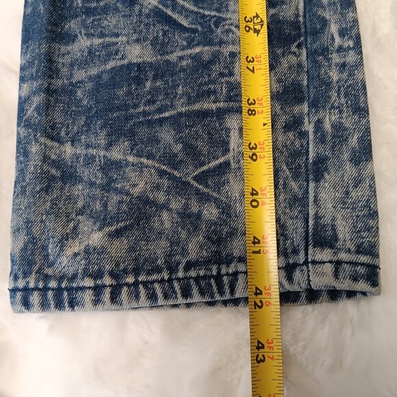 Blue Acid Wash Zipper Accent Straight Leg Jeans Size 34 - Picture 14 of 14